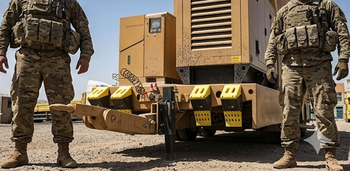 Trailer tow hitch and stabilizer detail